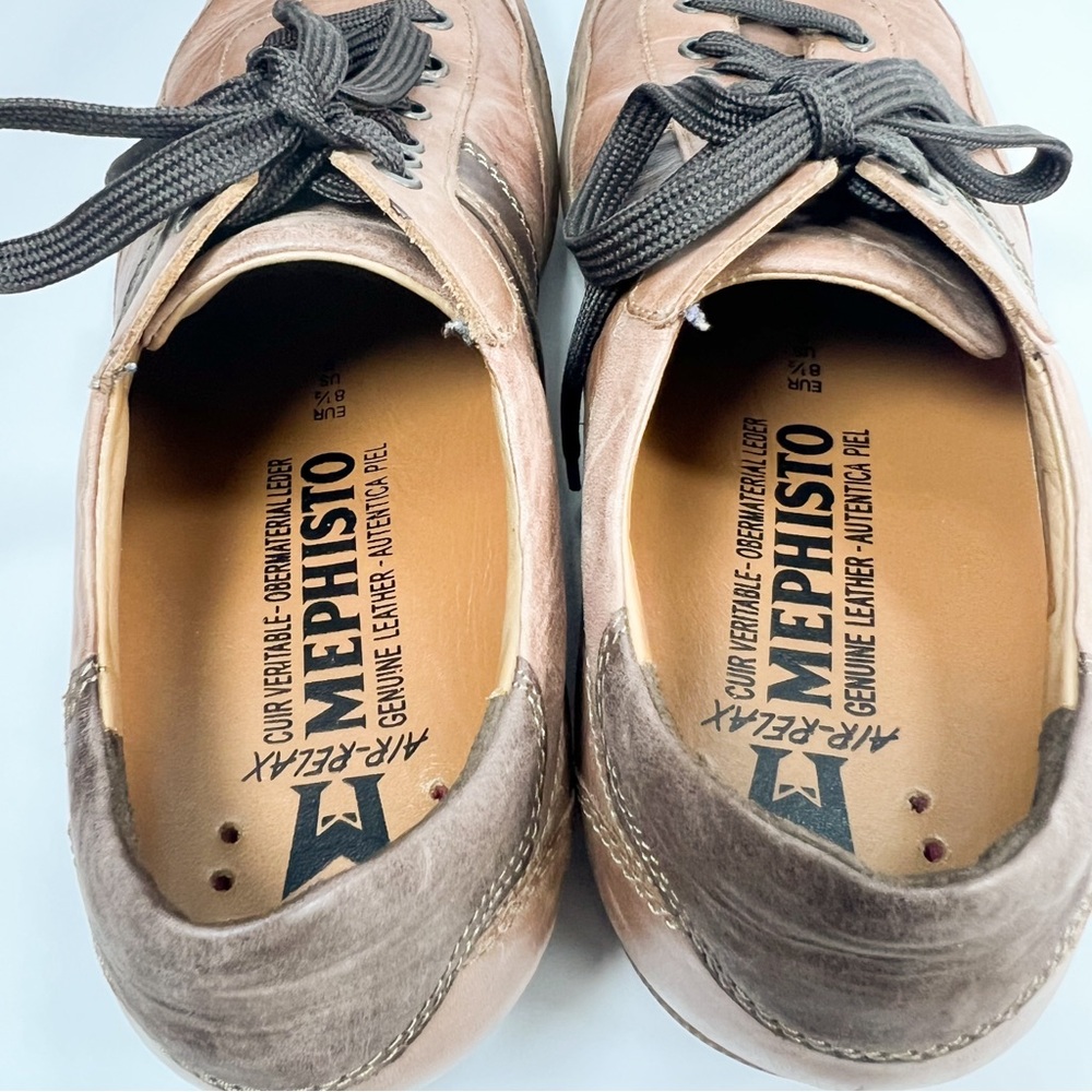 Mephisto Mens Air Relax Sneakers Urban Chestnut Brown Tan Leather Lace Up size 9 - Picture 9 of 15